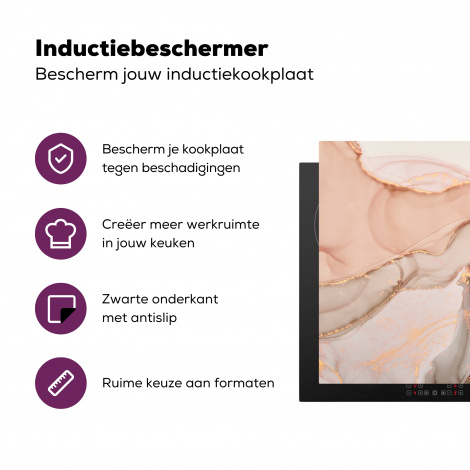 Inductiebeschermer - Marmer - Roze - Rosé-3