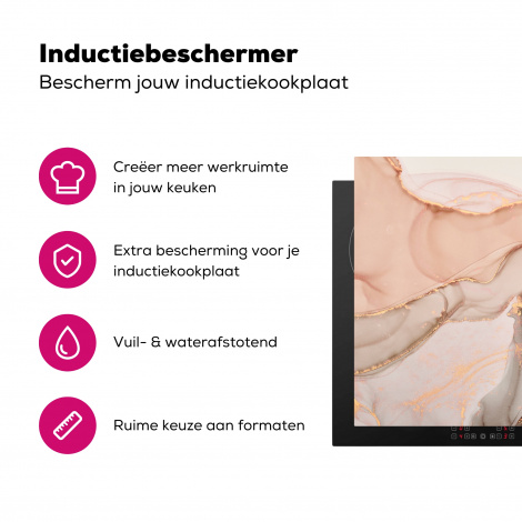 Inductiebeschermer - Marmer - Roze - Rosé-3