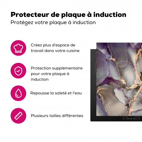 Protège-plaque à induction - Or - Pourpre - Marbre-3