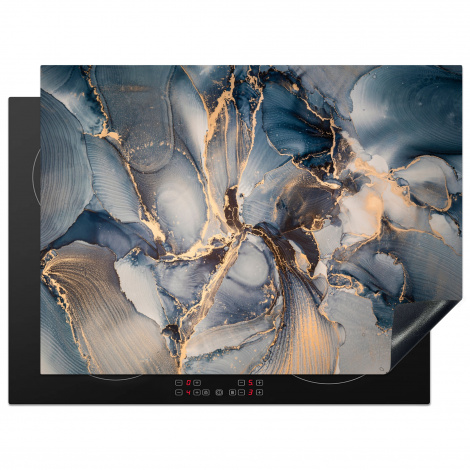 Herdabdeckplatte - Marmor - Grau - Blau - Luxus - Gold