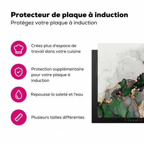 Protège-plaque à induction - Marbre - Or - Vert - Luxe-3
