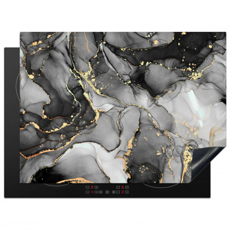 Herdabdeckplatte - Marmor - Schwarz - Gold - Grau