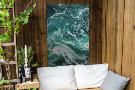 Tuinposter - Oceaan - Water - Zee - Luxe - Groen - Turquoise - Staand-thumbnail-4