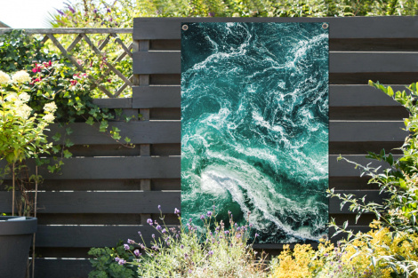 Tuinposter - Oceaan - Water - Zee - Luxe - Groen - Turquoise - Staand-2