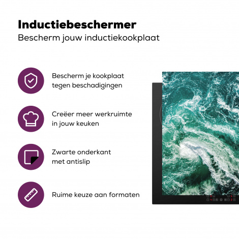 Inductiebeschermer - Oceaan - Water - Zee - Luxe - Groen - Turquoise-3