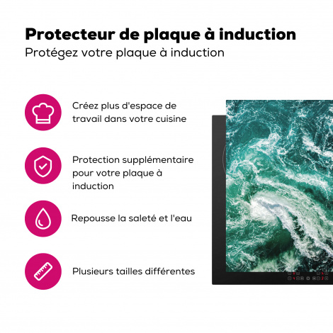 Protège-plaque à induction - Océan - Eau - Mer - Luxe - Vert - Turquoise-3