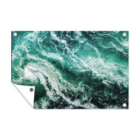 Tuinposter - Oceaan - Water - Zee - Luxe - Groen - Turquoise - Liggend-thumbnail-1