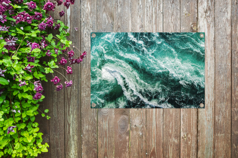 Tuinposter - Oceaan - Water - Zee - Luxe - Groen - Turquoise - Liggend-4