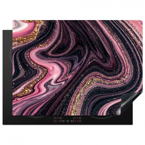 Protège-plaque à induction - Aspect marbre - Rose - Violet - Or - Luxe - Marbre