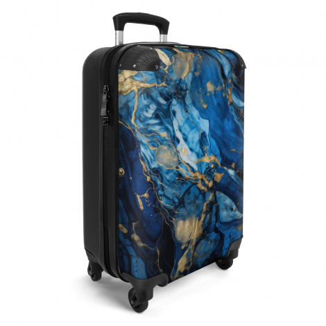 Koffer - Marmer - Blauw - Goud - Luxe - Marmerlook-2