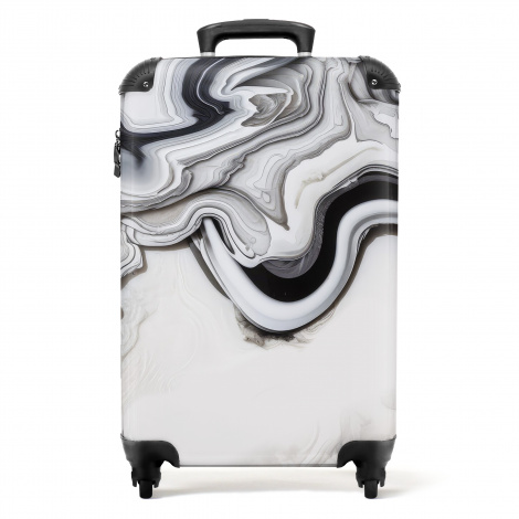 Koffer - Marmer - Luxe - Zwart wit - Grijs - Marmerprint