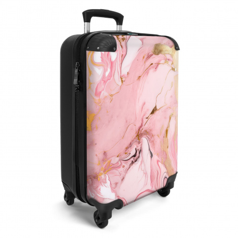 Koffer - Marmer - Roze - Luxe - Goud - Marmerlook-2