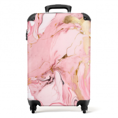 Koffer - Marmer - Roze - Luxe - Goud - Marmerlook