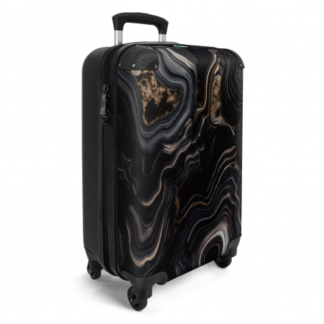 Koffer - Marmer - Zwart - Goud - Marmerlook - Luxe-2