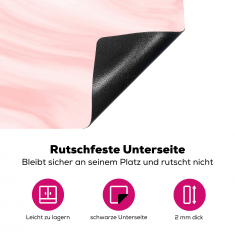 Herdabdeckplatte - Marmor - Rosa - Weiß - Luxus - Marmoroptik-4