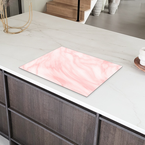 Protège-plaque à induction - Marbre - rose - blanc - luxe - aspect marbre-6