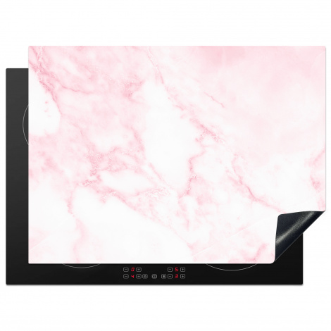 Protège-plaque à induction - Marbre - blanc - rose - chic - look marbre