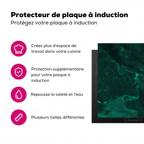 Protège-plaque à induction - Marbre - Lime - Green - Textured - Marble look-3