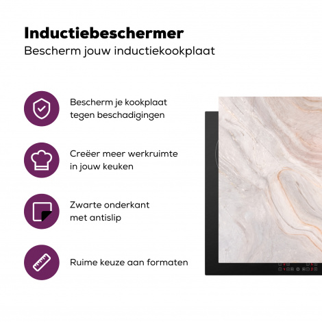 Inductiebeschermer - Marmer - Patroon - Pastel - Abstract - Marmerlook - Luxe-3
