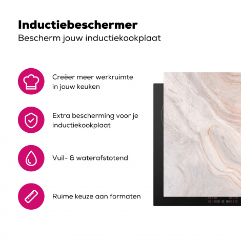 Inductiebeschermer - Marmer - Patroon - Pastel - Abstract - Marmerlook - Luxe-3