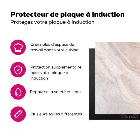 Protège-plaque à induction - Marbre - motif - pastel - abstrait - aspect marbre - luxe-3