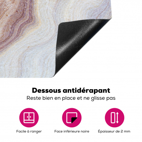 Protège-plaque à induction - Marbre - Texture - Grès - Or - Aspect marbre-4