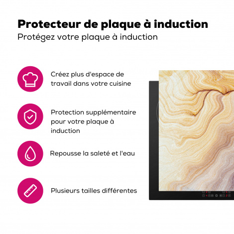 Protège-plaque à induction - Marbre - Texture - Grès - Or - Aspect marbre-3