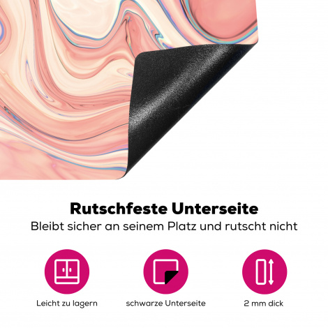 Herdabdeckplatte - Marmor - Pastell - Rosa - Blau - Marmoroptik - Abstrakt-4