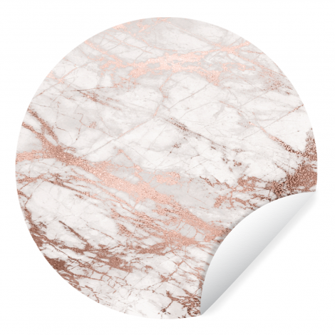 Runde Tapete - Marmor - Rosa - Luxus - Marmoroptik - Glitzer - Design-thumbnail-1