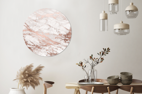 Behangcirkel - Marmer - Roze - Luxe - Marmerlook - Glitter - Design-3