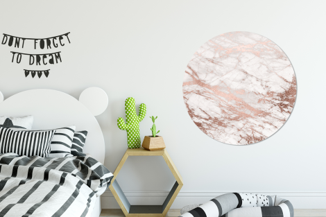 Behangcirkel - Marmer - Roze - Luxe - Marmerlook - Glitter - Design-2