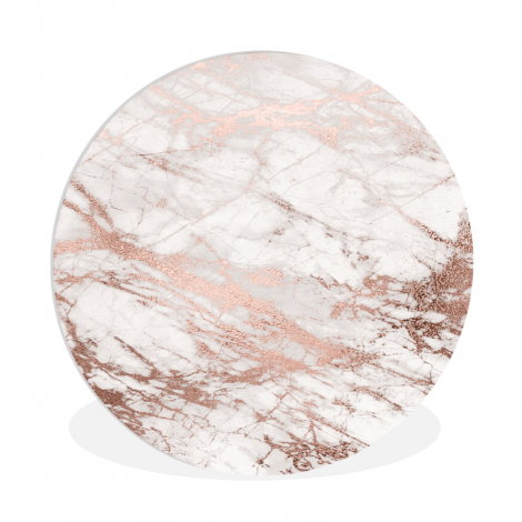 Muurcirkel - Marmer - Roze - Luxe - Marmerlook - Glitter - Design-1