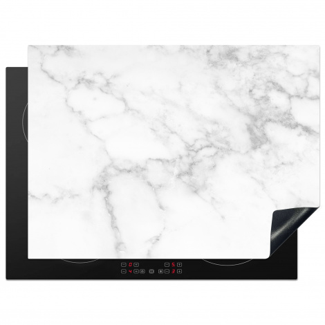 Protège-plaque à induction - Marbre - Blanc - Gris - Luxe - Aspect marbre - Pierre