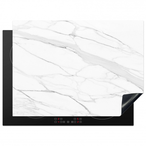 Protège-plaque à induction - Marbre - Blanc - Ligne - Motifs - Luxe - Aspect marbre