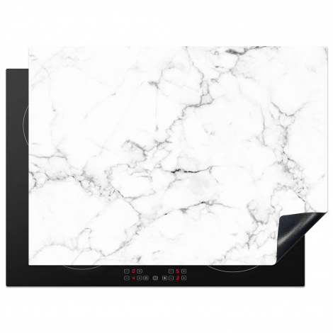 Protège-plaque à induction - Marbre - Blanc - Gris - Luxe - Aspect marbre - Texturé