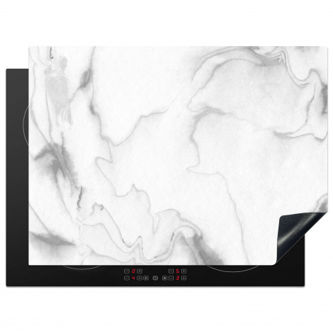 Herdabdeckplatte - Marmor - Grau - Weiß - Abstrakt - Marmoroptik