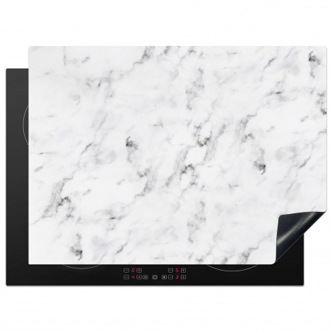 Protège-plaque à induction - Marbre - Luxe - Blanc - Gris - Aspect marbre