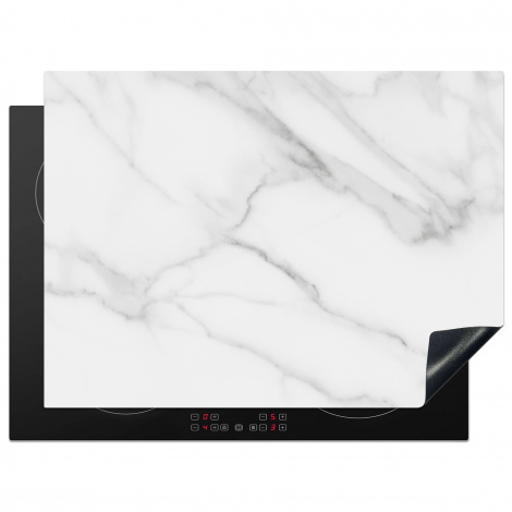 Protège-plaque à induction - Marbre - Texturé - Blanc - Gris - Pierre - Aspect marbre