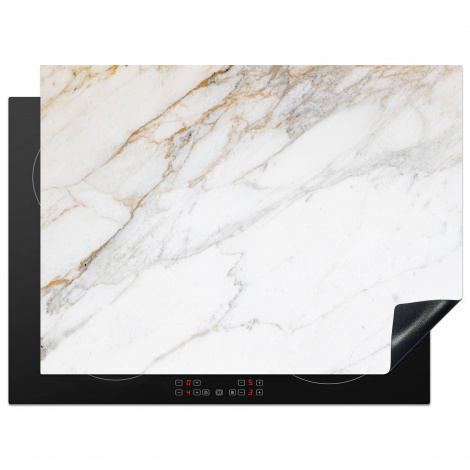 Protège-plaque à induction - Marbre - Pierre - Blanc - Or - Aspect marbre - Pierre - Luxe