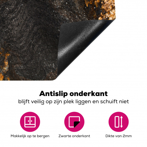 Inductiebeschermer - Marmer - Kalk - Zwart - Goud - Marmerlook - Luxe-4
