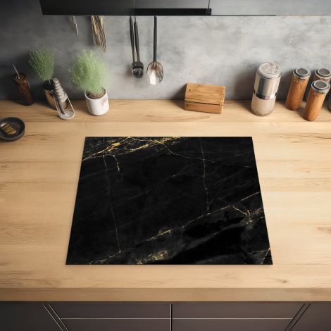 Inductiebeschermer - Marmer - Zwart - Goud - Chic - Marmerlook - Design-2