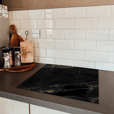 Inductiebeschermer - Marmer - Zwart - Goud - Chic - Marmerlook - Design-5