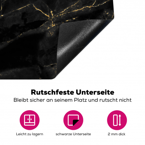 Herdabdeckplatte - Marmor - Schwarz - Gold - Chic - Marmoroptik - Design-4