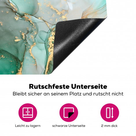 Herdabdeckplatte - Gold - Marmor - Grün - Luxus - Marmoroptik - Grau-4