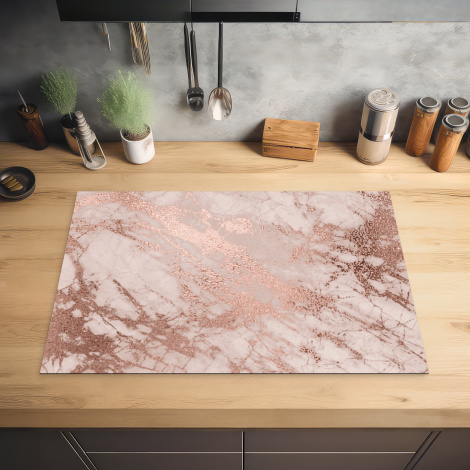 Herdabdeckplatte - Marmor - Rosa - Luxus - Marmoroptik - Glitzer - Design-2