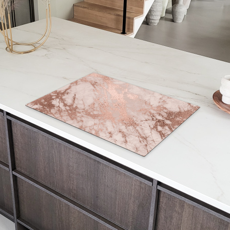 Herdabdeckplatte - Marmor - Rosa - Luxus - Marmoroptik - Glitzer - Design-6