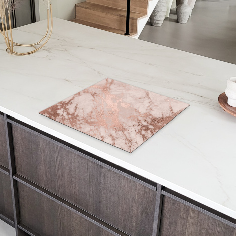 Inductiebeschermer - Marmer - Roze - Luxe - Marmerlook - Glitter - Design-6
