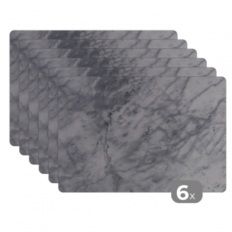 Premium placemats (6 stuks) - Marmer - Steen - Grijs - 45x30 cm-1