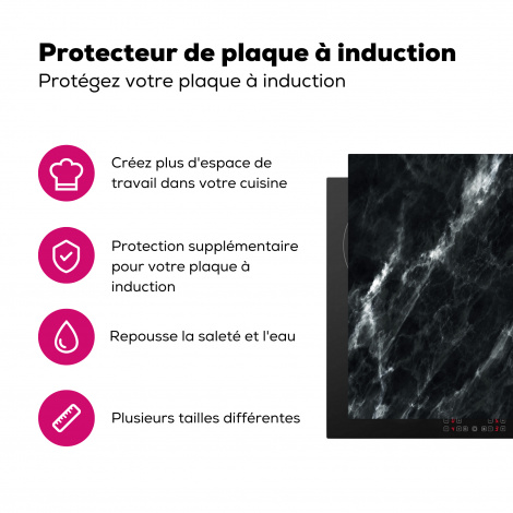 Protège-plaque à induction - Marbre - Noir - Luxe-3