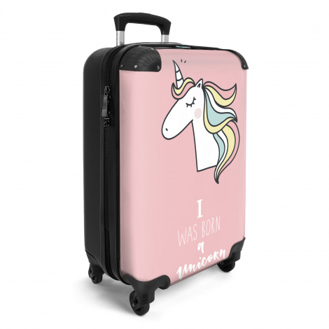 Koffer - Quote - Meisjes - Eenhoorn - Roze - I was born a Unicorn-2